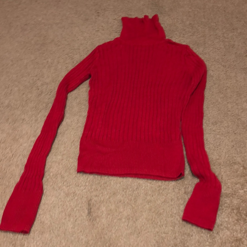 Red turtleneck